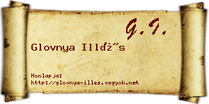 Glovnya Illés névjegykártya